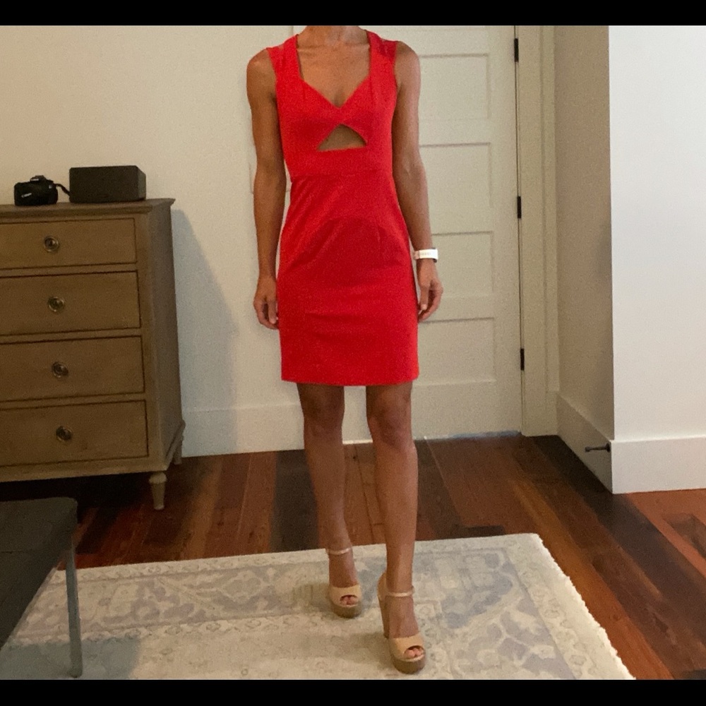 MILLY red cut out dress - Size 2.